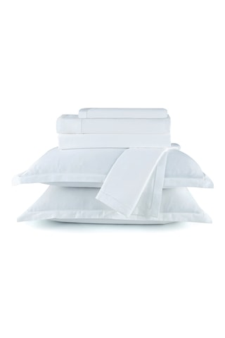 Conjunto de lençóis em cetim de algodão 80 fios/cm² Uni - Branco