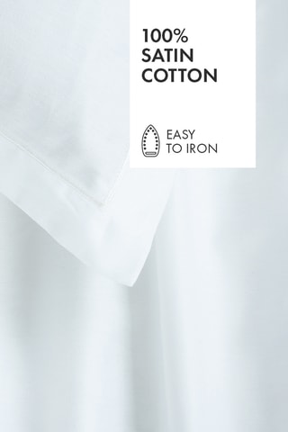 Conjunto de lençóis em cetim de algodão 80 fios/cm² Uni - Branco