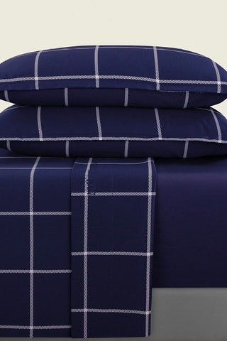 Katoensatijnen Overtrekset 80 Draad/cm² Arthur - Donkerblauw