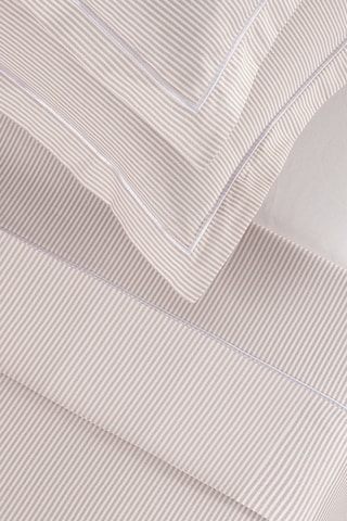 Perkalkatoenen Lakenset 80 Draad/cm² Lyon - Taupe en Ecru