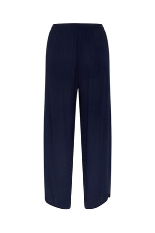 Calças wide legs 7/8 - Azul-marinho