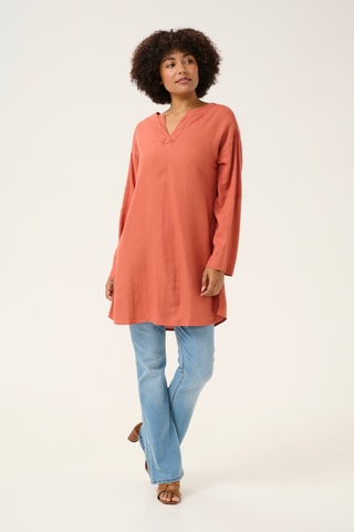 Túnica em linho - Vermelho-tijolo