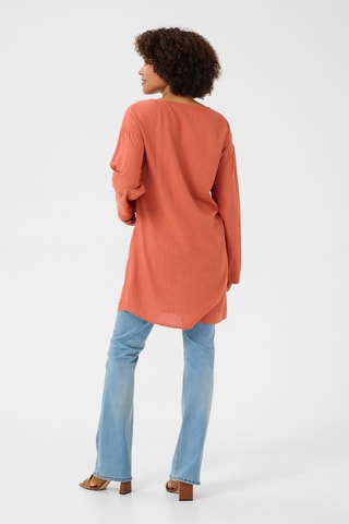 Túnica em linho - Vermelho-tijolo