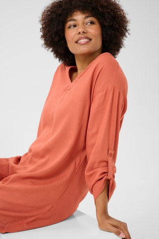 Túnica em linho - Vermelho-tijolo