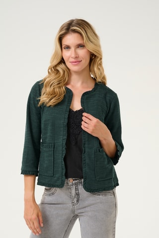 Casaco de malha - Verde-escuro mesclado