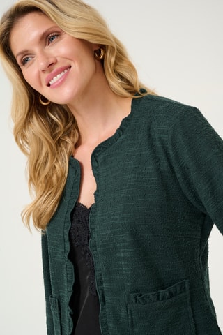 Casaco de malha - Verde-escuro mesclado