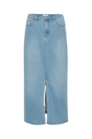 Saia direita de ganga - Azul-claro