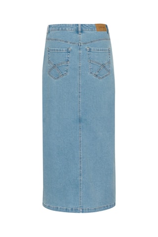 Saia direita de ganga - Azul-claro