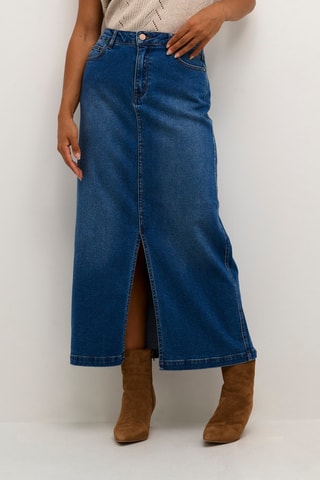 Saia direita de ganga - Azul