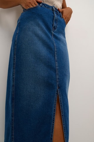 Saia direita de ganga - Azul