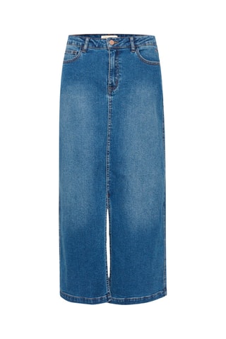 Saia direita de ganga - Azul