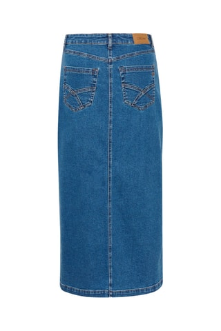 Saia direita de ganga - Azul