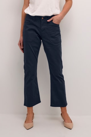 Calças bootcut 7/8 - Azul-marinho