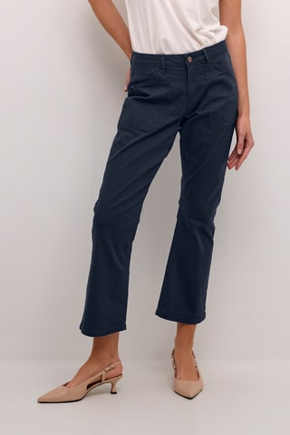 Calças bootcut 7/8 - Azul-marinho