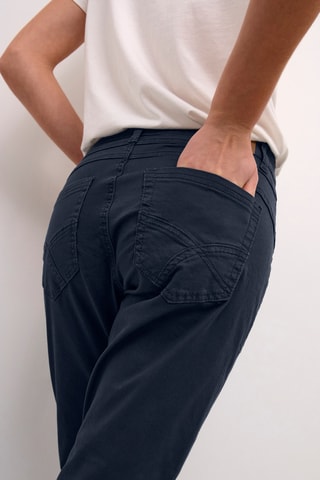 Calças bootcut 7/8 - Azul-marinho