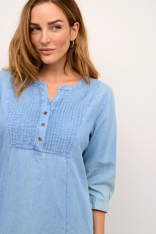 Vestido estilo patinadora de ganga - Azul-claro