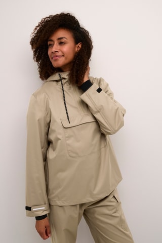 Impermeável com capuz - Bege