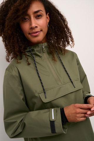 Impermeável com capuz - Caqui