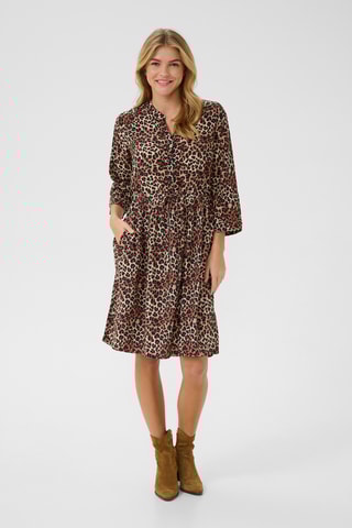 Vestido estilo patinadora - Castanho