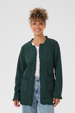 Casaco de malha - Verde-escuro mesclado