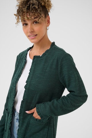 Casaco de malha - Verde-escuro mesclado