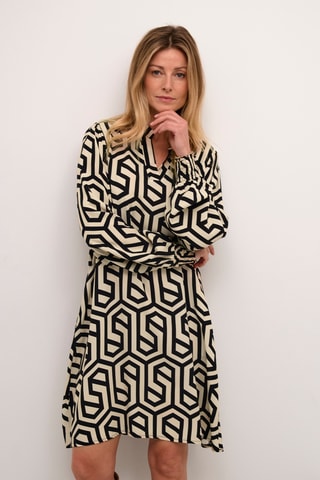 Vestido-camisa - Preto e branco