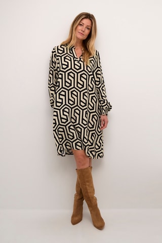 Vestido-camisa - Preto e branco