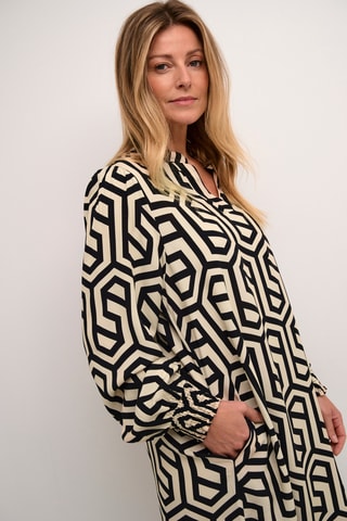 Vestido-camisa - Preto e branco