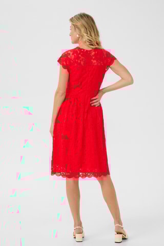 Vestido estilo patinadora em renda - Vermelho