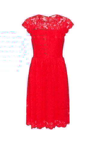 Vestido estilo patinadora em renda - Vermelho