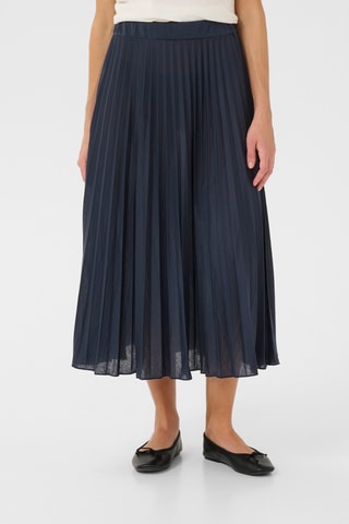 Saia plissada - Azul-marinho