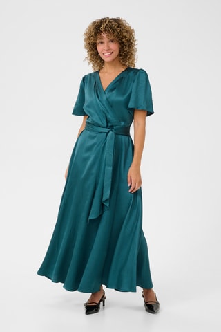 Vestido traçado - Azul-petróleo