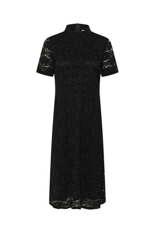 Vestido midi em renda - Preto