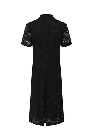 Vestido midi em renda - Preto
