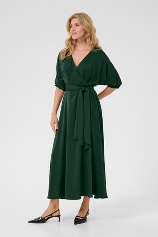 Vestido traçado - Verde-escuro