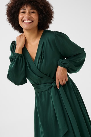 Vestido traçado - Verde-escuro