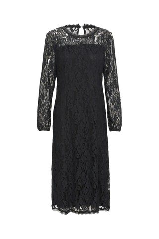 Vestido direito em renda - Preto