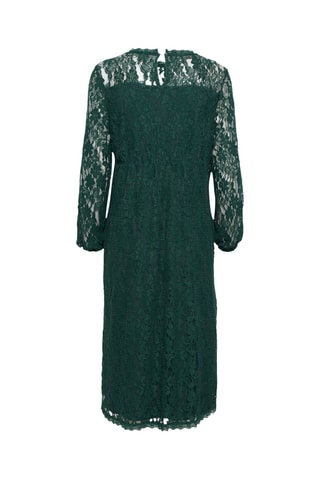 Vestido direito em renda - Verde-escuro