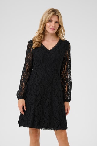 Vestido trapézio em renda - Preto