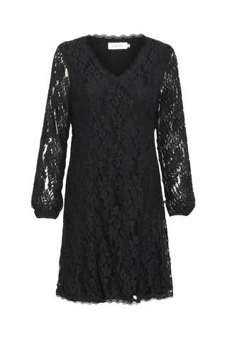 Vestido trapézio em renda - Preto