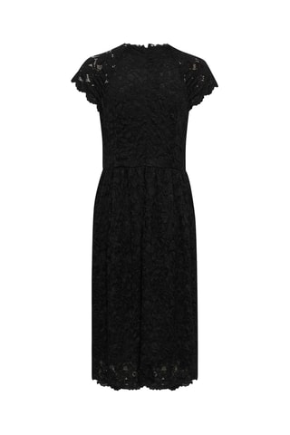 Vestido midi em renda - Preto