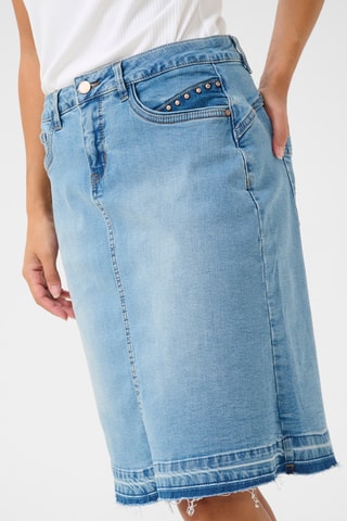 Saia direita de ganga - Azul-claro