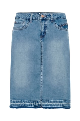 Saia direita de ganga - Azul-claro