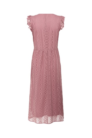 Vestido midi em renda - Rosa-velho
