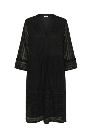 Vestido trapézio em renda - Preto