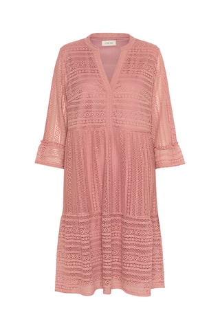 Vestido trapézio em renda - Rosa