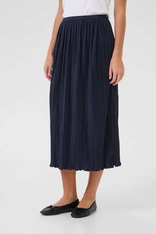 Saia plissada - Azul-marinho