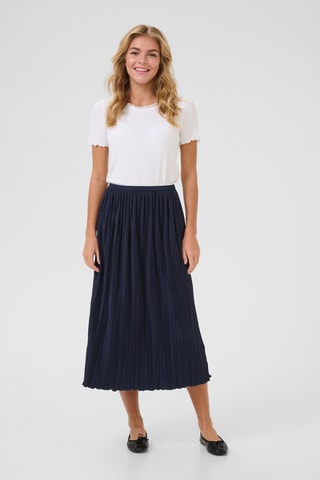 Saia plissada - Azul-marinho