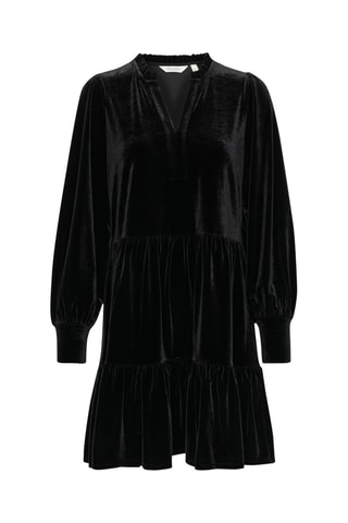 Vestido com folhos - Preto