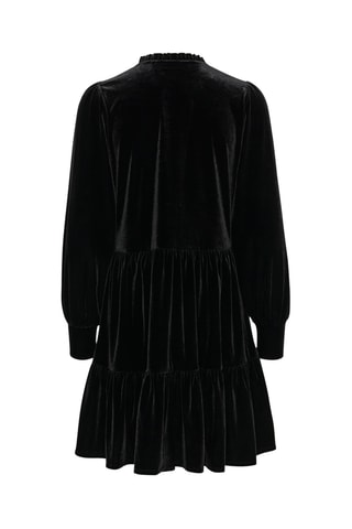 Vestido com folhos - Preto